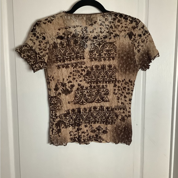 Vintage Y2K Wardrobe Essentials lettuce hem lace top - Picture 2 of 6